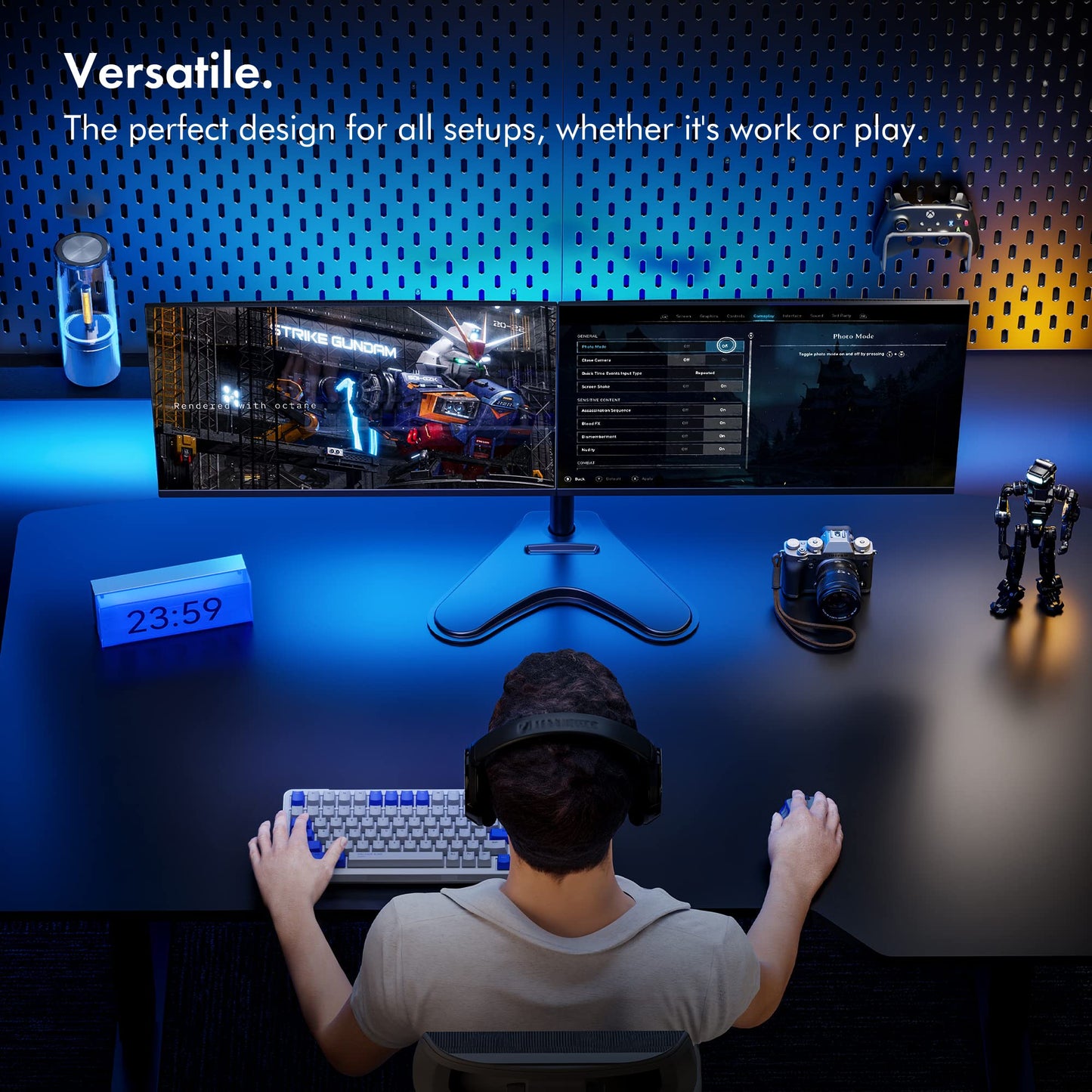 - VonHaus Dual Stand for Screens, Monitor Desk Mount, Height Adjustable