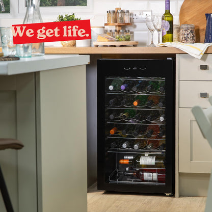 - Russell Hobbs Undercounter Fridge | 93 Litre/34 | Freestanding Wine & Drinks Fridge -