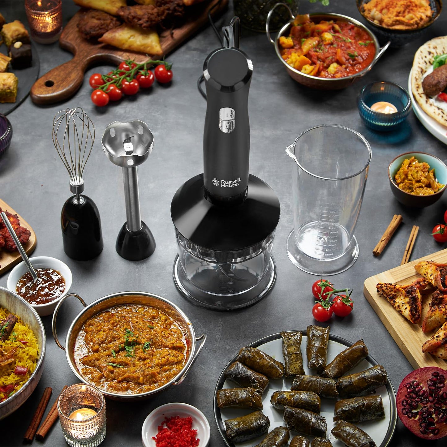 - Russell Hobbs Desire 3 in 1 Electric Hand Blender | Fruit & Veg Mini Chopper | Whisk Attachment -