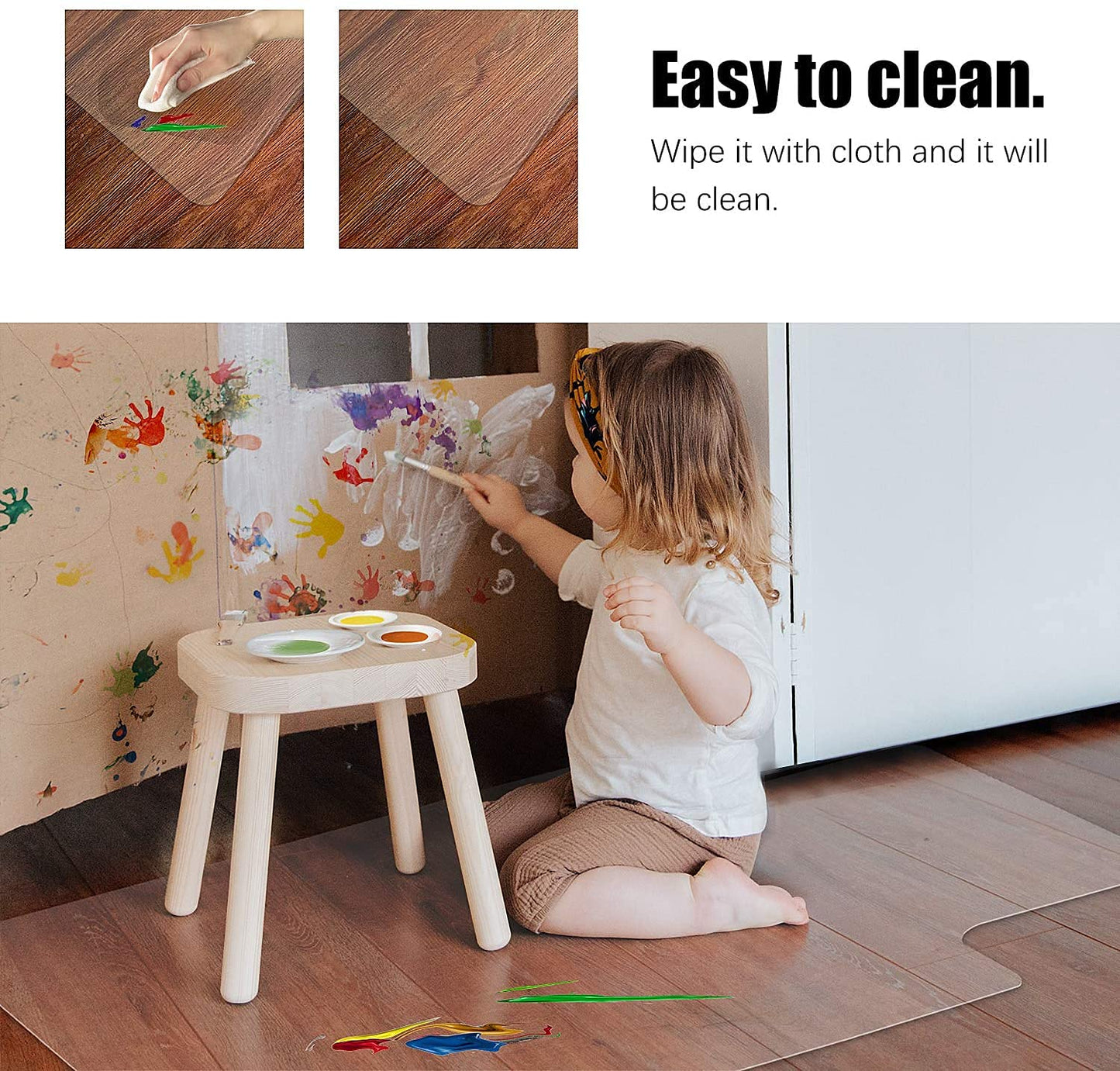 - Kuyal Clear Chair Mat | Hard Floor Use | 90x120cm | Transparent Office Floor Protector -