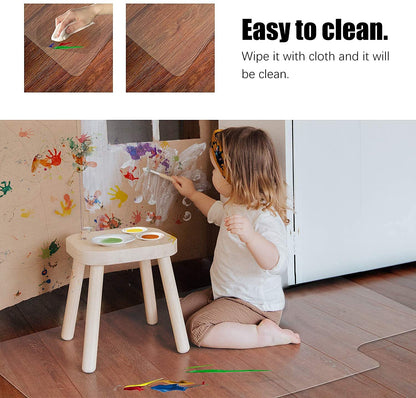 - Kuyal Clear Chair Mat | Hard Floor Use | 90x120cm | Transparent Office Floor Protector -