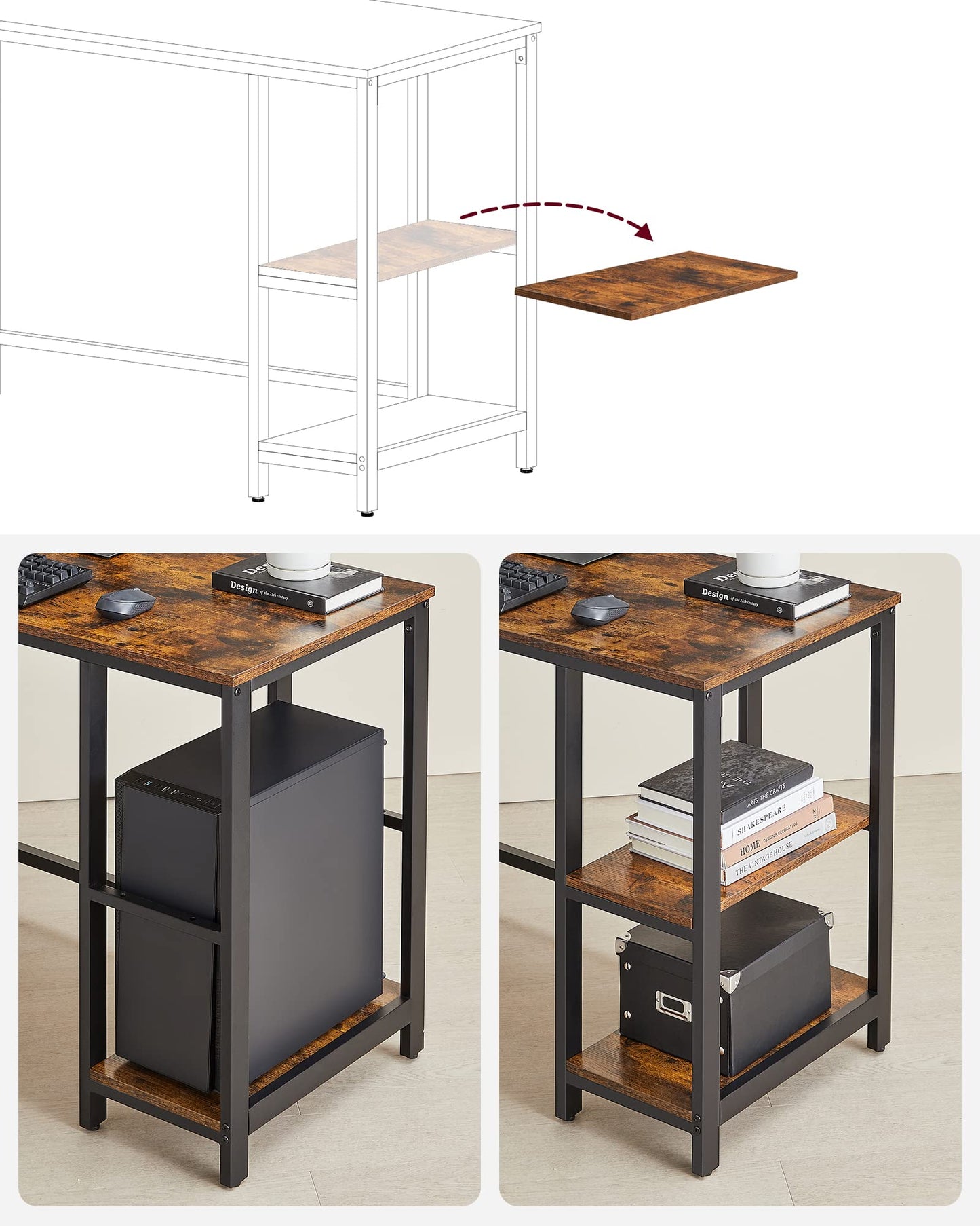- VASAGLE Computer Desk, L-Shaped Corner Desk -