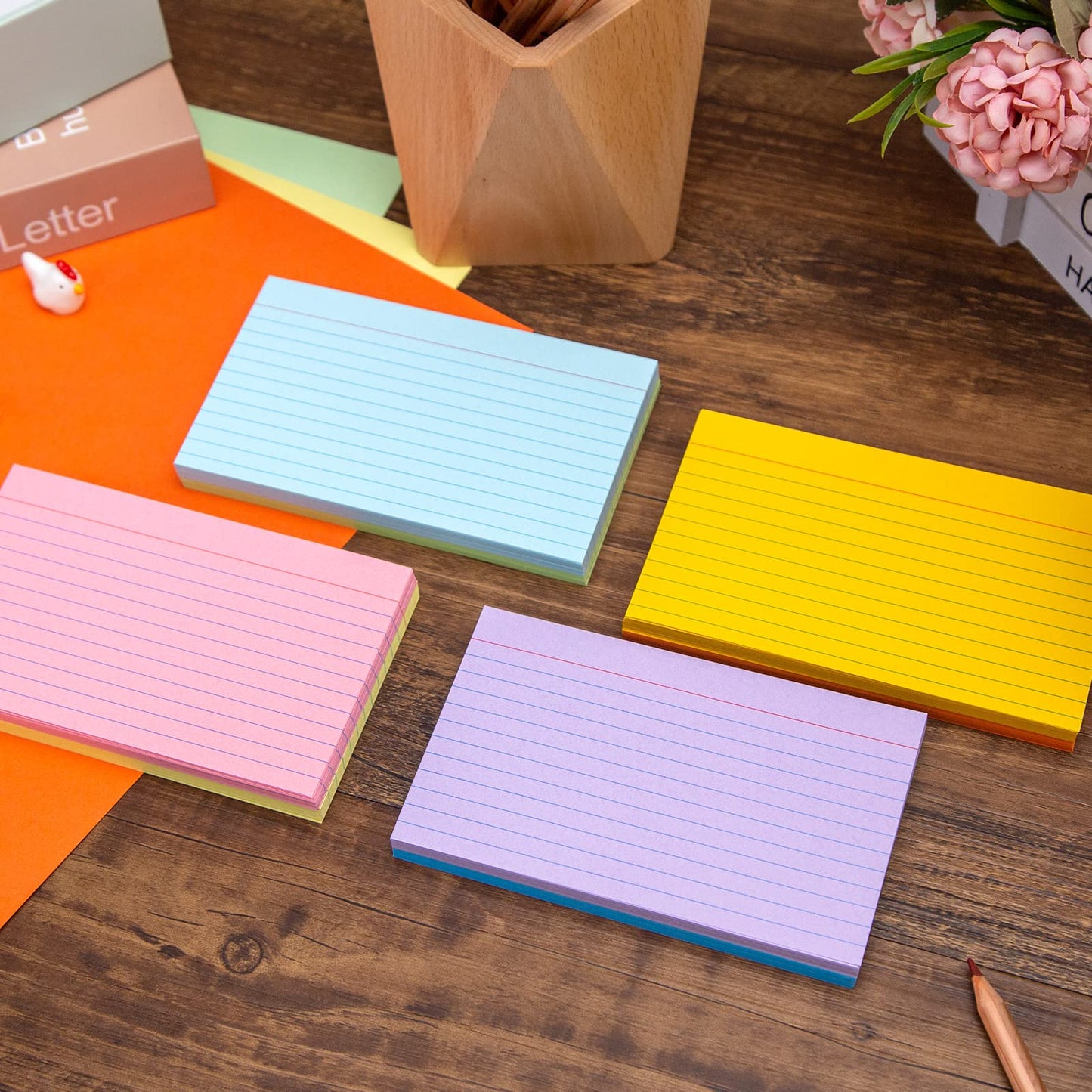 - Koogel Revision Cards Bulk | 272PCS Colourful Flash Cards | Thin Paper Index Cards -