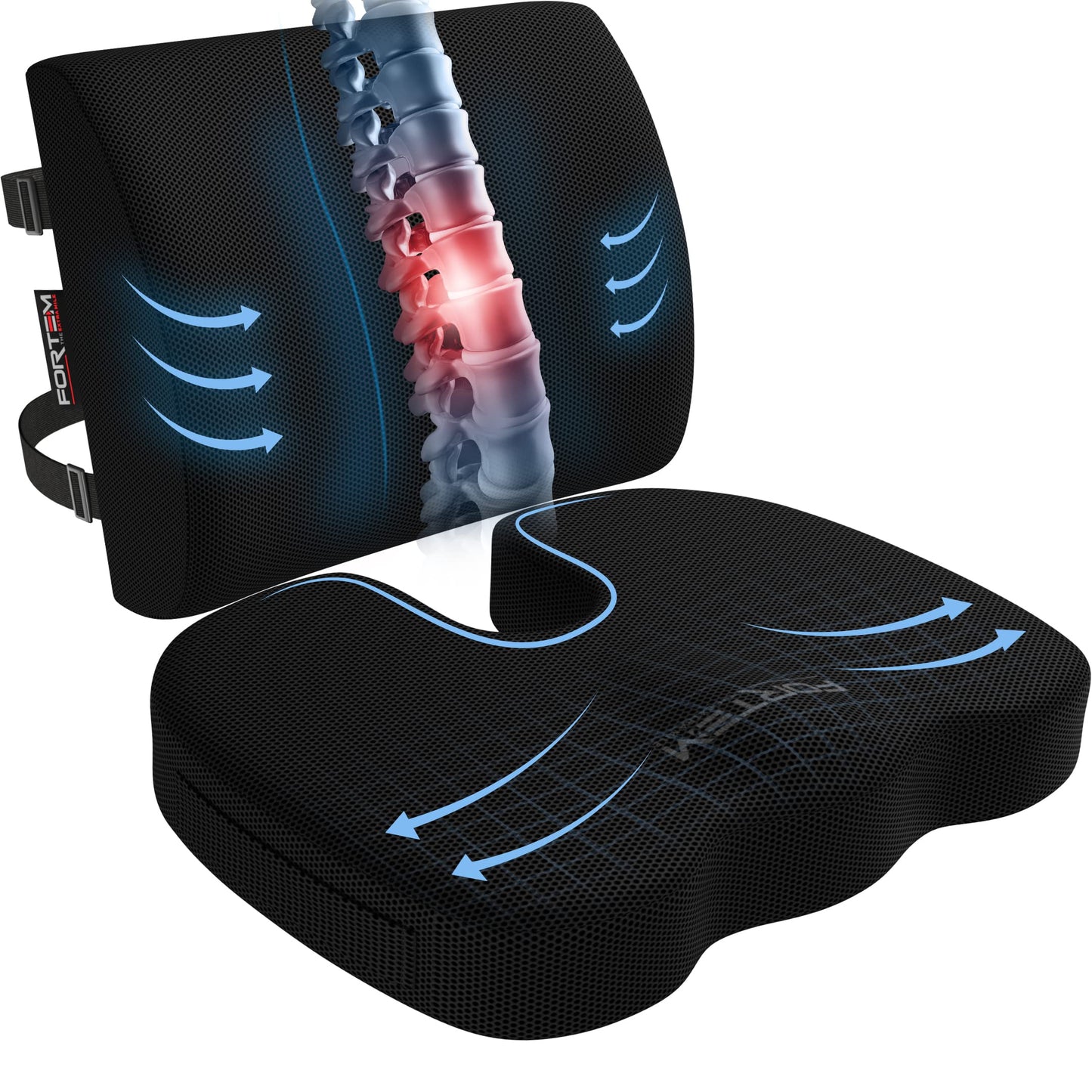 - FORTEM Chair Cushion | Seat Cushion for Office Chair | Lumbar Support Pillow for Chair -