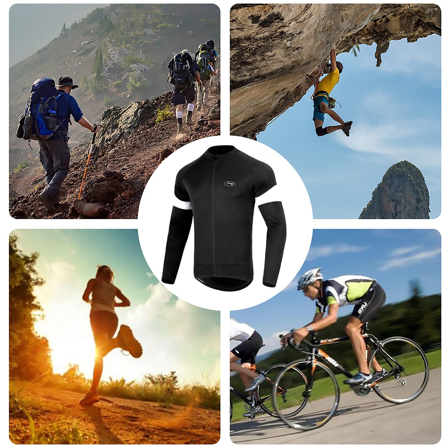 - Dooy Men's Cycling Bike Jersey | Long Sleeves Biking Running Shirts | 3+1 Pockets | Breathable Quick Dry -