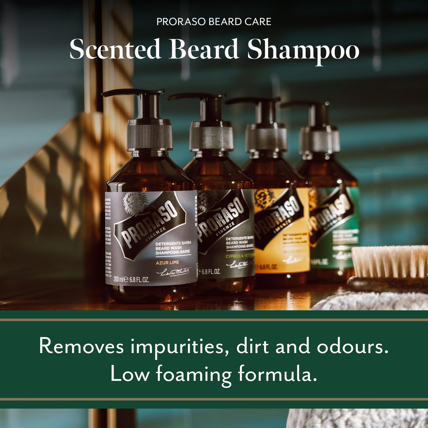 - Proraso Beard Wash Wood & Spice | 500ml | Scented Beard Shampoo -