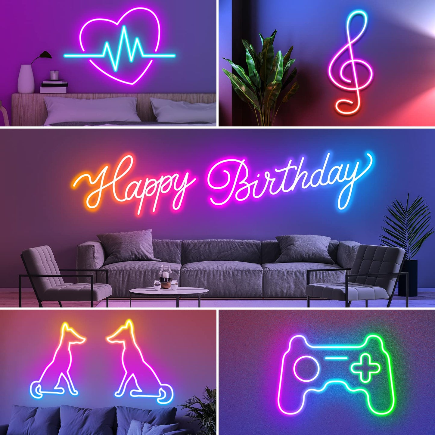 AILBTON 6m Neon Rope Lights, Flexible LED Cord Lights Controlled with App/Remote, Multiple Modes, IP65 Outdoor RGB Neon Lights Waterproof, Music Sync Led Neon Light Strip for Bedroom Decoration