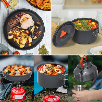 - Lixada Camping Cookware Kit | Portable 2-3 People Camping Cooking Set | Lightweight -