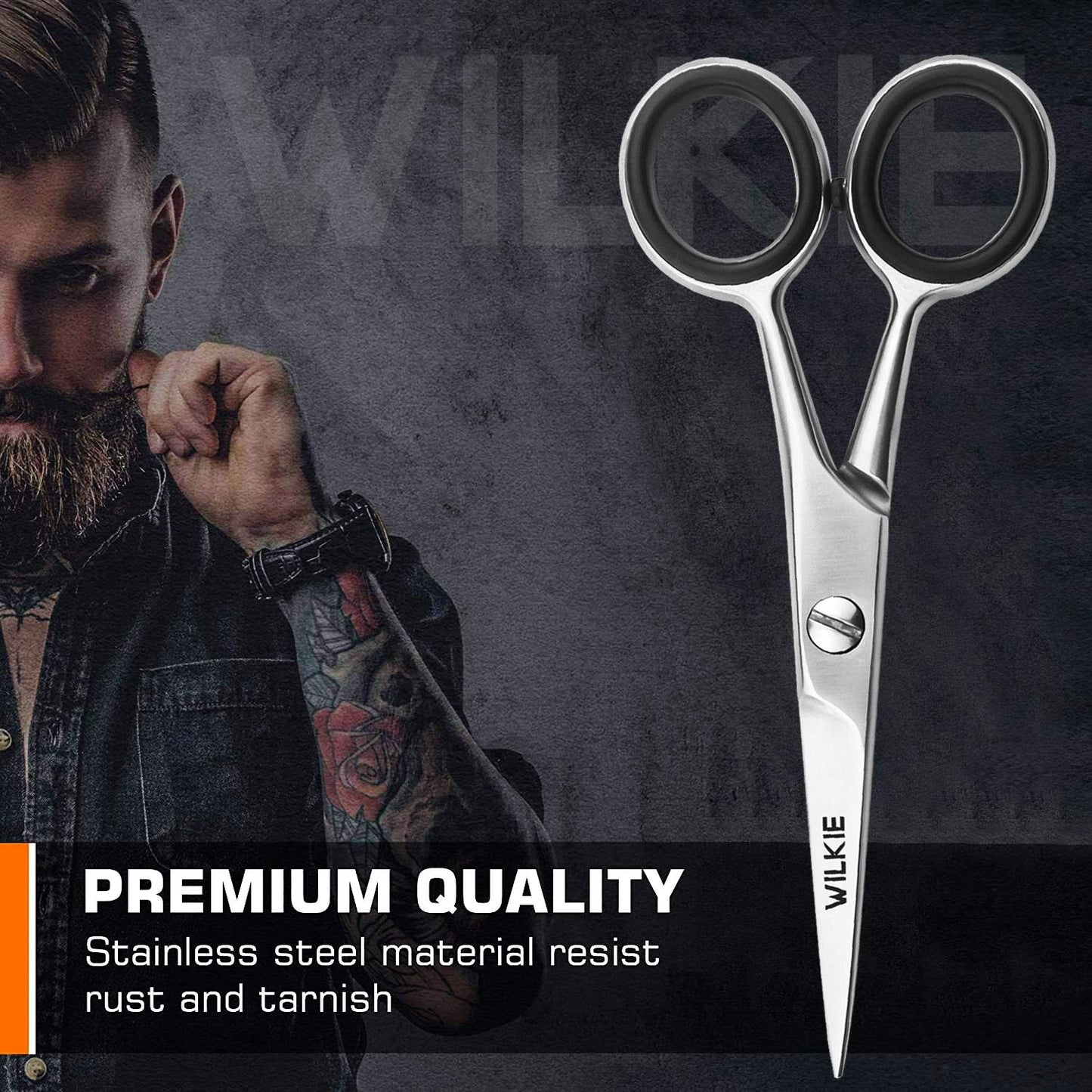 - WILKIE Professional Beard Scissors for Men | Moustache & Beard Trimming Scissors