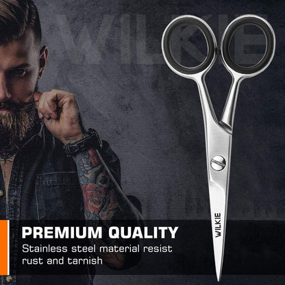 - WILKIE Professional Beard Scissors for Men | Moustache & Beard Trimming Scissors