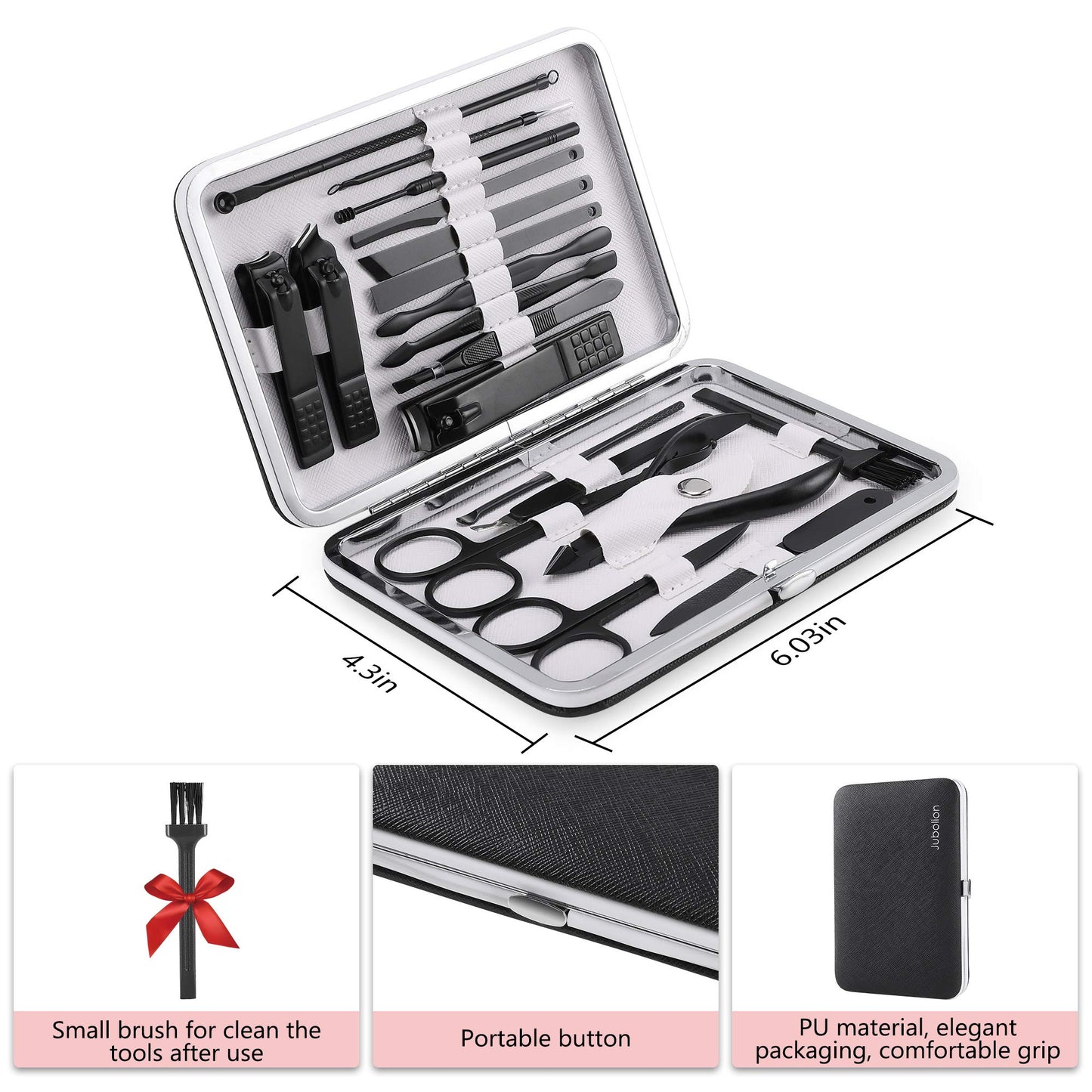 - Manicure Set | Jubolion 19pcs Stainless Steel Professional Nail Clippers -