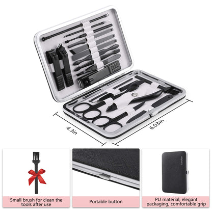 - Manicure Set | Jubolion 19pcs Stainless Steel Professional Nail Clippers -