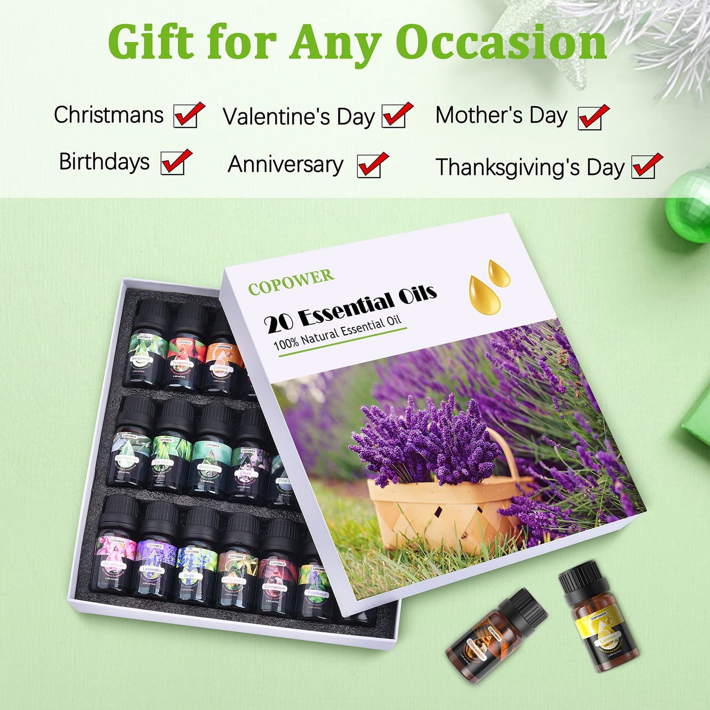 - Essential Oils for Diffusers for Home | COPOWER 20 x10mL Diffuser Oils Fragrance -