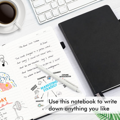 - feela A5 Notebooks Multipack | 3 Pack Ruled Lined Notepads A5 (120 GSM) | Hardback Journal Notebook with 3 Black Gel Pens -