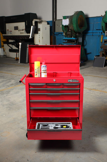 - Hilka Tools G301T8BBS Heavy Duty 8 Drawer Trolley with Lid Storage Bbs  | Red 33v x 67.8 x76.6 -