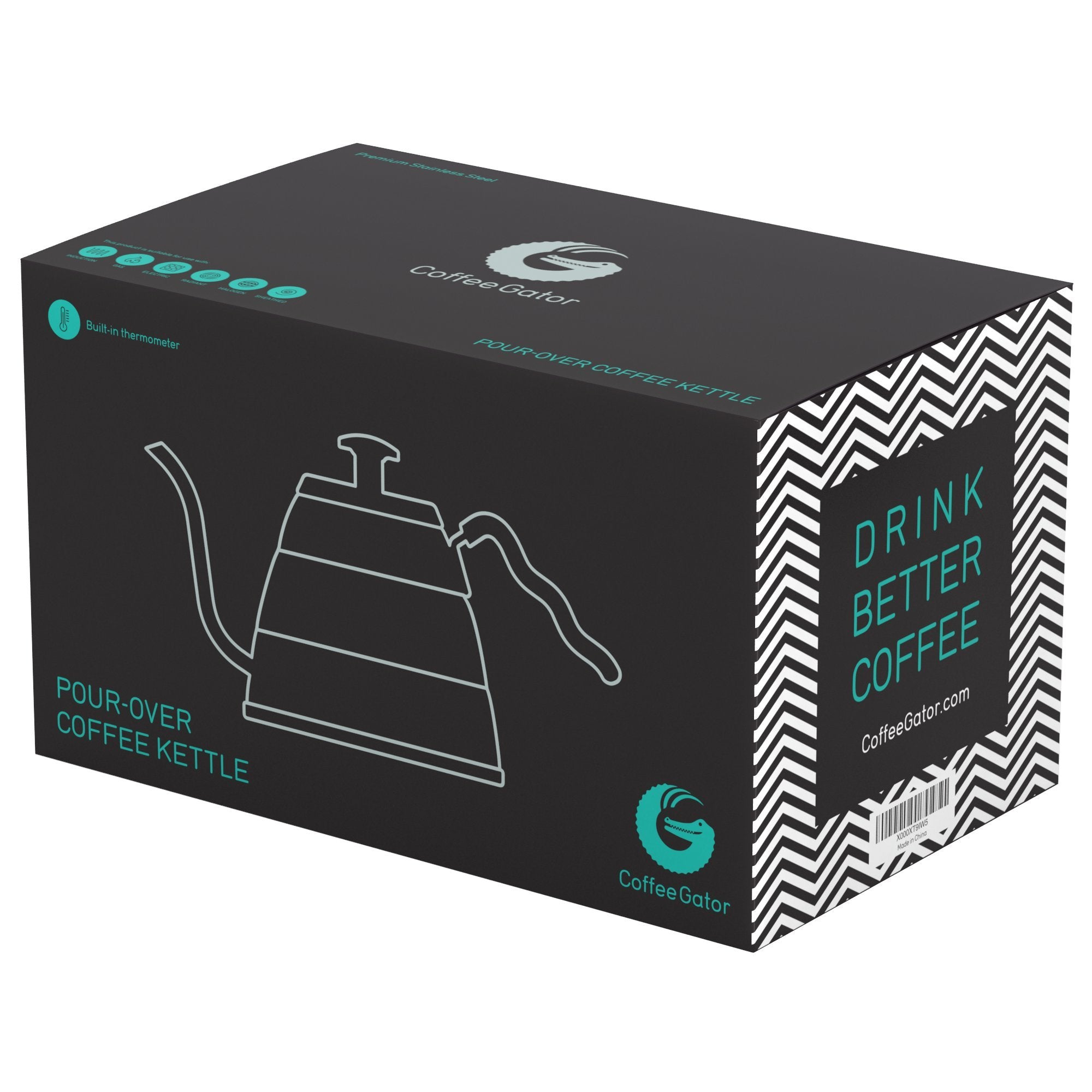Coffee Gator Gooseneck Kettle 1.2 Litre Stainless Steel Stovetop Ke Top Dad