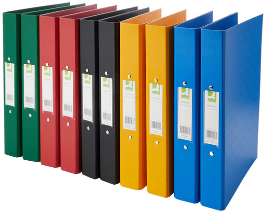 - Q-Connect 25mm 2 Ring Binder Polypropylene A4 Assorted|  (Pack of 10) -