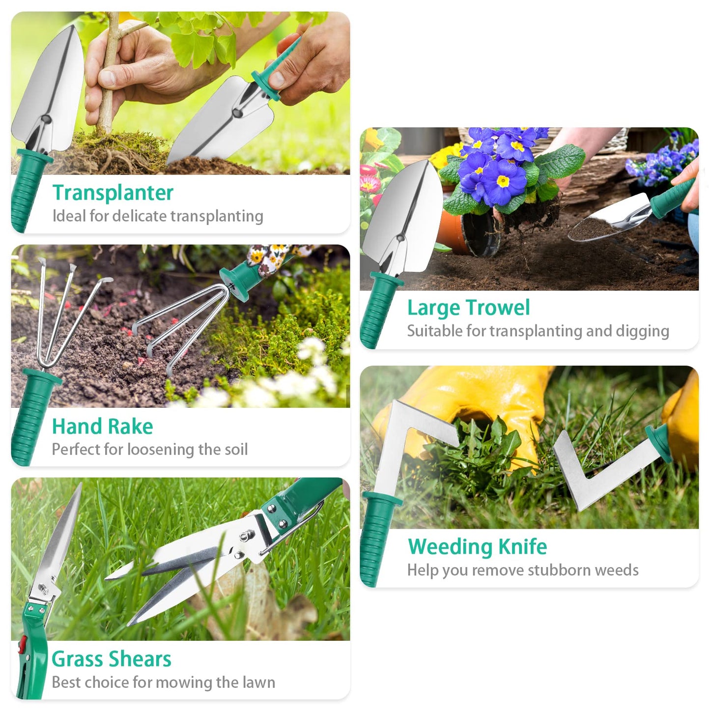 - GIOVARA Stainless Gardening Tools Set | (10 Pieces Green) -