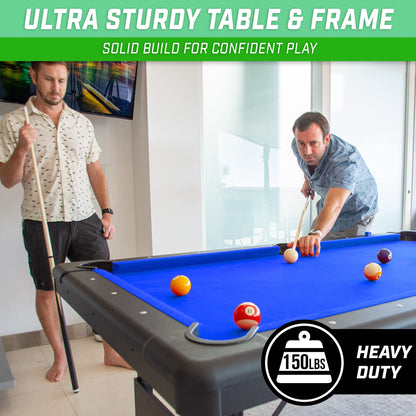 - GoSports Mid-Size 7ft x 3.9ft Billiards Game Table  | Foldable Design -