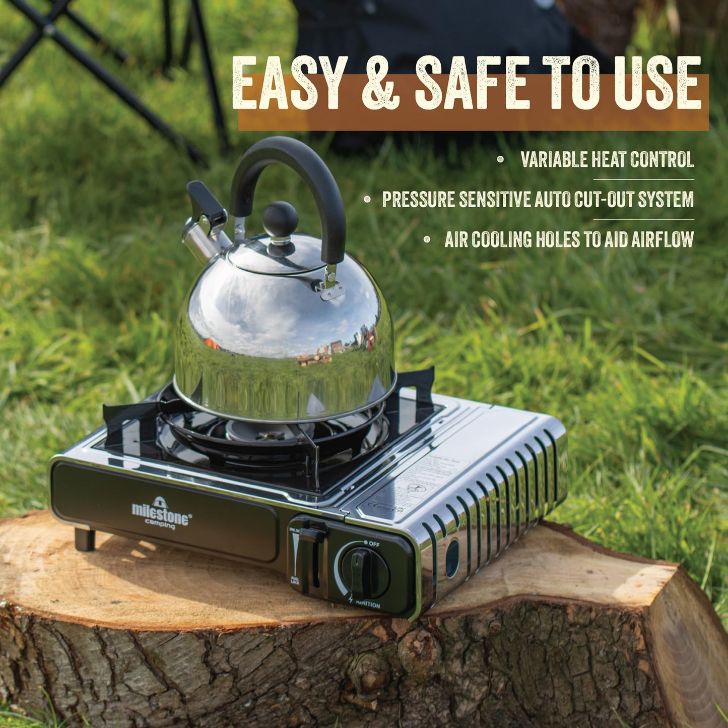 - Milestone Camping 18959 Stainless Steel Portable Camping Stove | Gas Powered -