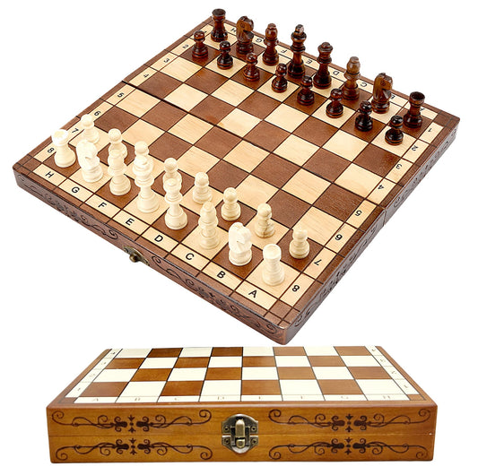 - Syrace Folding Hand Crafted Wooden Chess Set | Unique Chess Board | Travel Chess Sets -