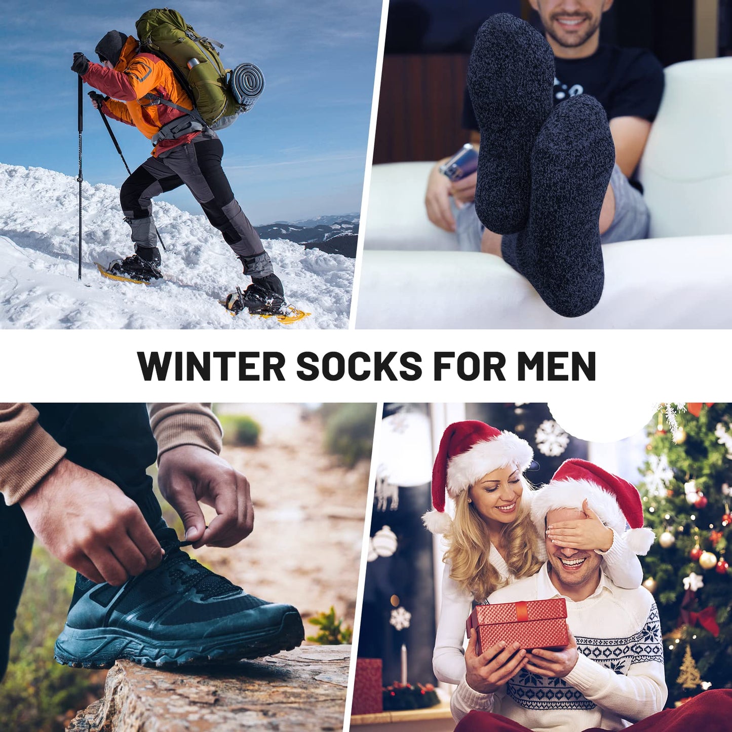 - SIMIYA Merino Wool Socks for Men | Winter Thick Hiking Socks | Thermal Breathable -