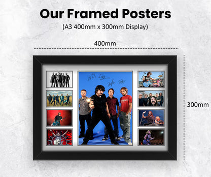 - Foo Fighters Autographed Collage Poster Print | Limited Edition Signed Memorabilia | Framed A3  -