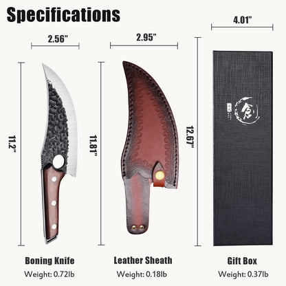 - Tivoli Chef Knife |  Boning Knife | Sheath Hand Forged -