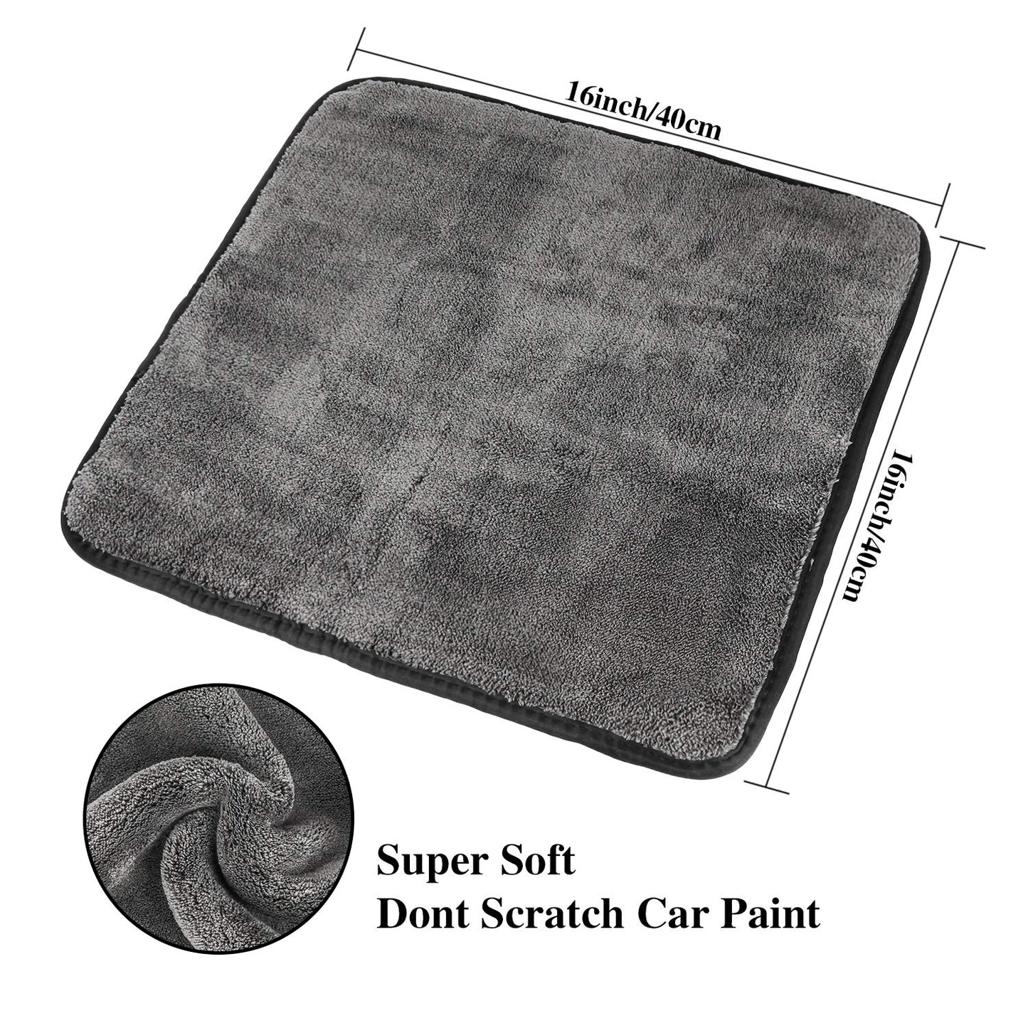 - GTF Microfibre Car Cleaning Cloths | Upgraded 1200gsm Ultra-Thick Car Drying Towel -