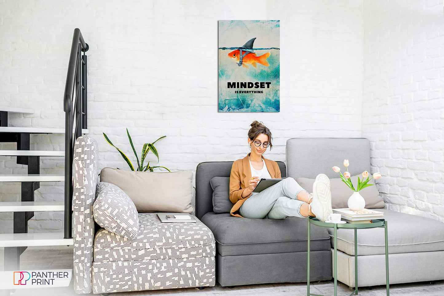 - Panther Print | Canvas Wall Art |  Beautiful Living Room Framed Art -