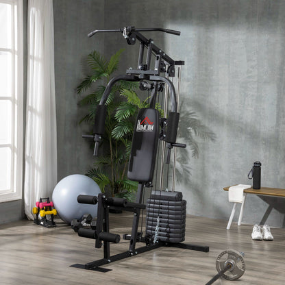 - HOMCOM Multi Gym with Weights | Multifunction Home Gym Machine | 45kg Weight Stack -