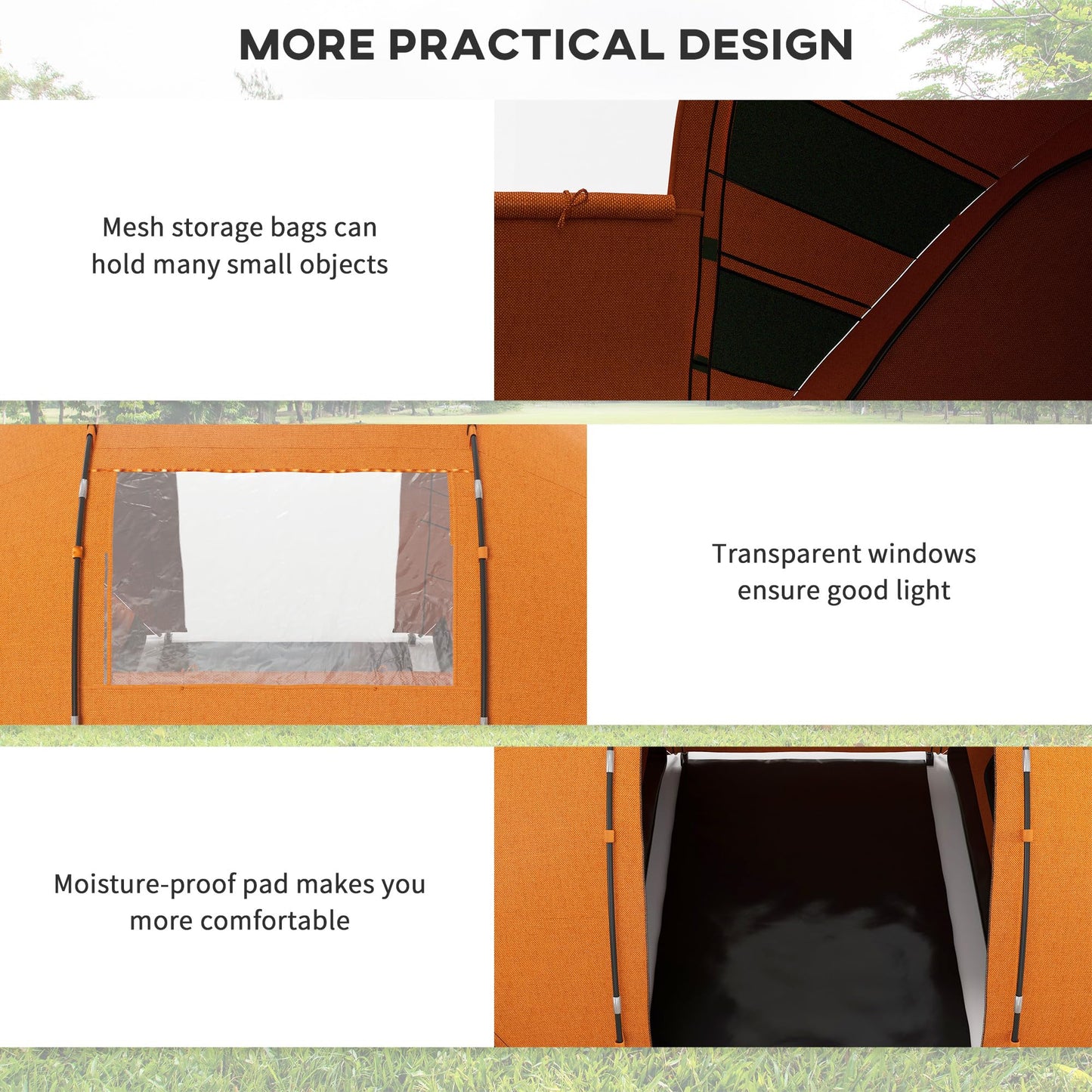- Outsunny 4-6 Man Camping Tent | Two Bedroom | Hiking Sun Shelter -