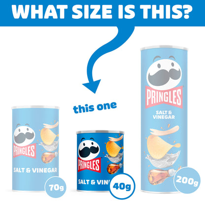 - Pringles Salt and Vinegar Flavour Potato Chips | 40g (Pack of 12) -
