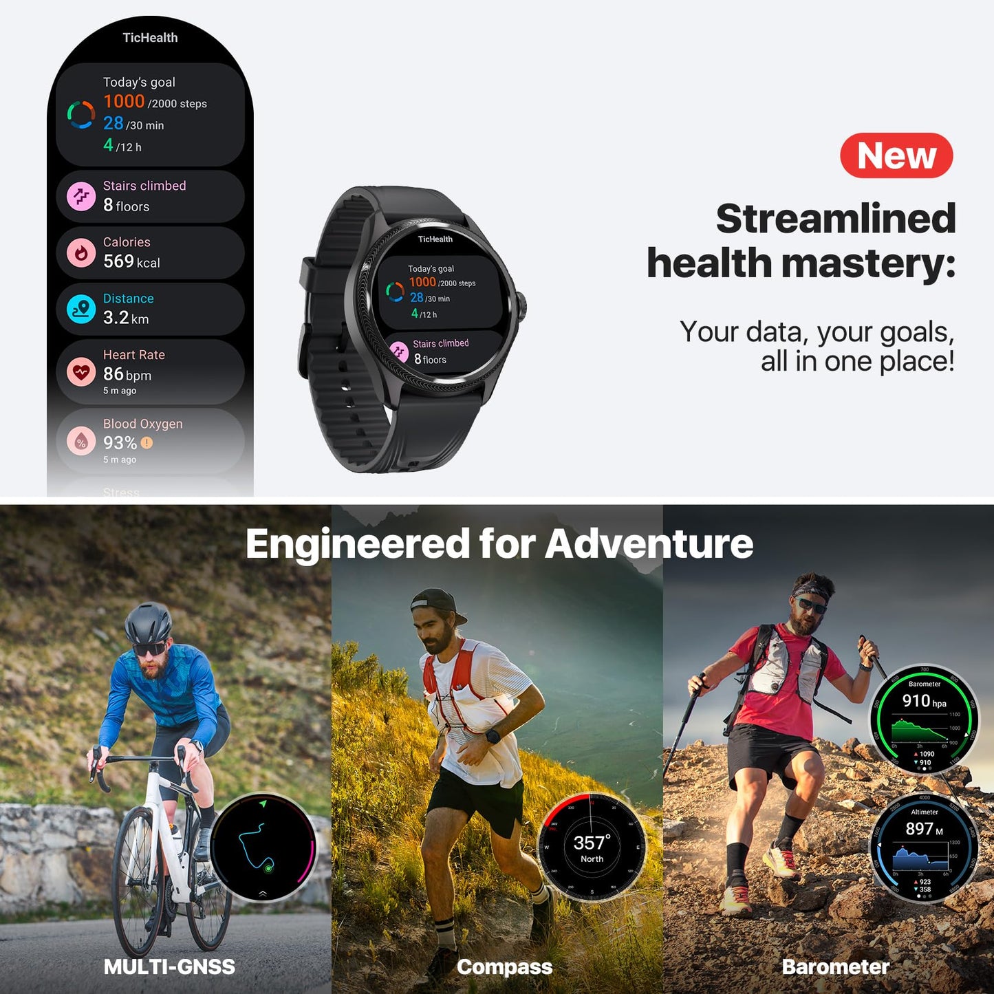- TicWatch Pro 5 Enduro Smartwatch |  1.43" | Android Wear | Smart Watch -