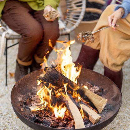 - Geezy Large Cast Iron Garden Fire Pit | Basket Patio Heater | Log Wood Charcoal Burner -