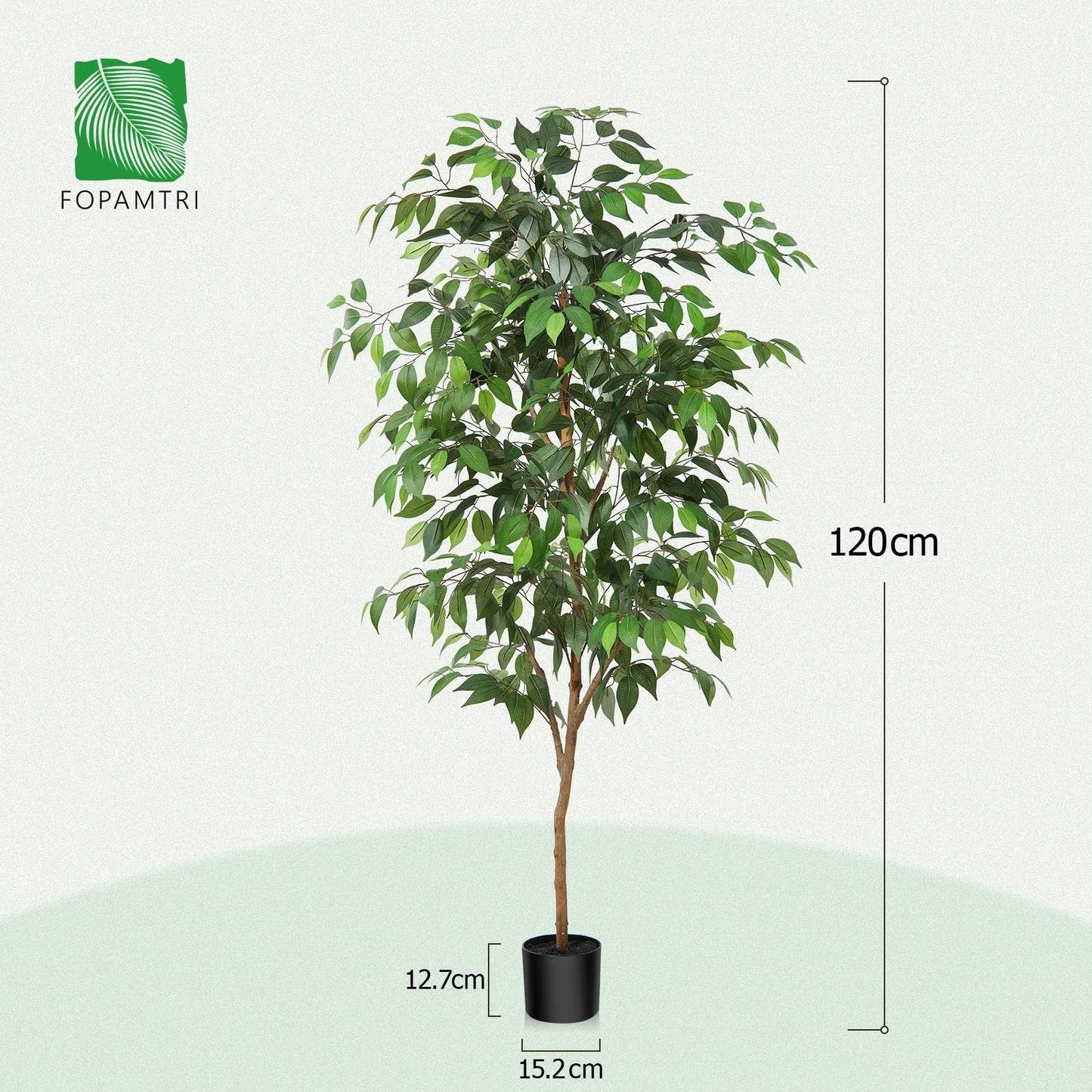 - Fopamtri Artificial Ficus Plant 150cm Large Fake Plants Indoor with Natural Wood Trunk -