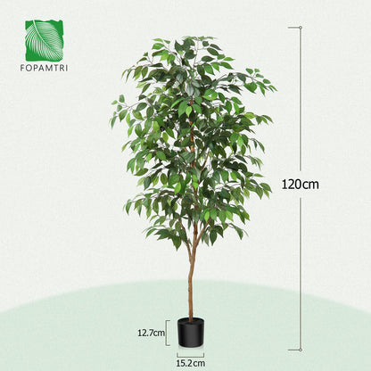 - Fopamtri Artificial Ficus Plant 150cm Large Fake Plants Indoor with Natural Wood Trunk -