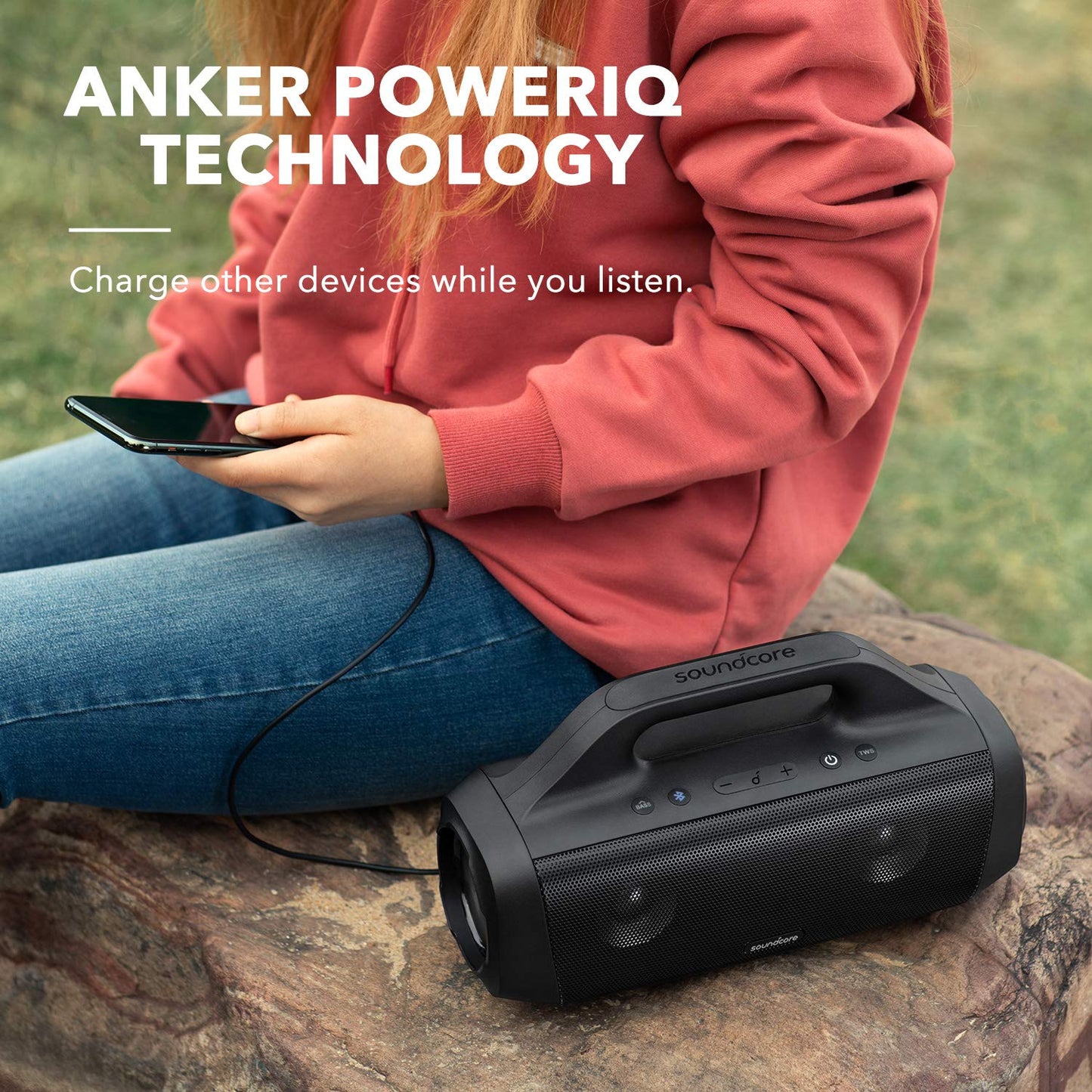 - Soundcore Anker Motion Boom: Portable Bluetooth Speaker | Titanium Drivers | BassUp | IPX7 Waterproof -