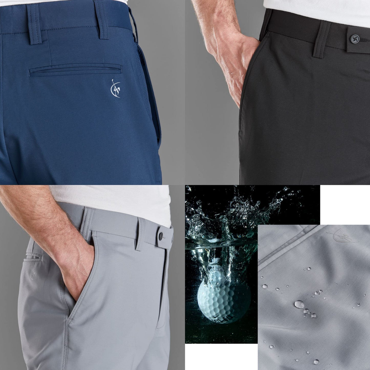 - Harry Hall Golf Trousers | Slim Fit | Elasticated Waistband, Stretch & Breathable Fabric - -