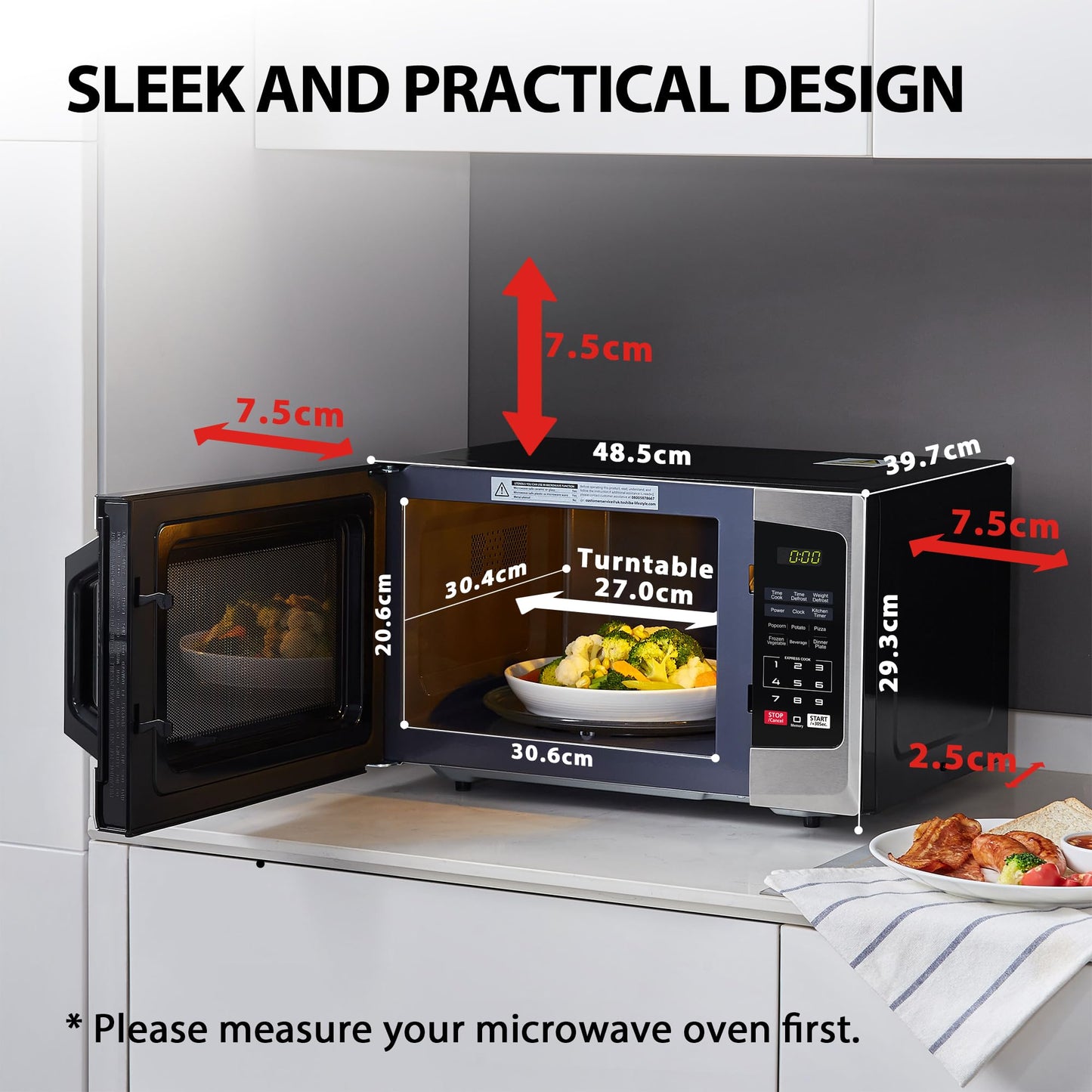 - Toshiba 800w 23L Microwave Oven | Digital Display | Auto Defrost -