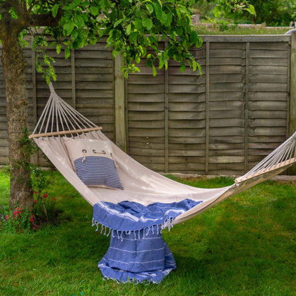 - Harbour Housewares 276cm Cream Cotton Hammock | Wooden Spreader Bars & Cotton Carry Bag -