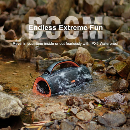 - DOSS Extreme Boom+ Outdoor Speaker with 100W Stereo Sound | Rich Bass | 20H Playtime | Power Bank | Mixed Color Light -