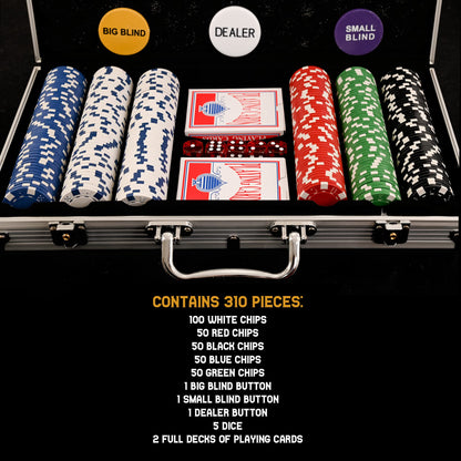 - M.Y Texas Hold'em Poker Set | 300 Piece Set in Aluminium Case -