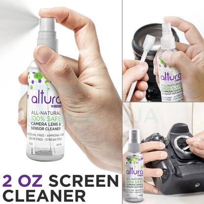 Altura Photo Professional Cleaning Kit for DSLR Cameras and Sensitive Electronics Bundle with Altura Photo 2oz All Natural Cleaning Solution