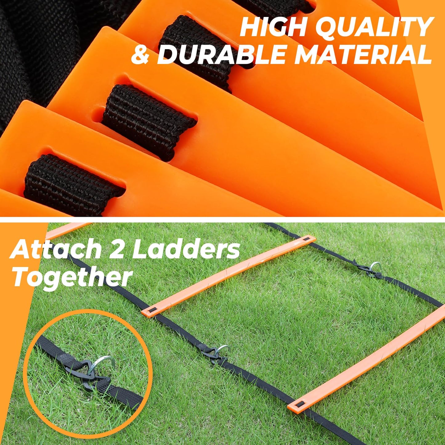 - YISSVIC Football Training Equipment Speed Agility Ladder Football Kick Trainer Set 6M 12-Rung with 10 Cones and 4 Stakes for Kids Children