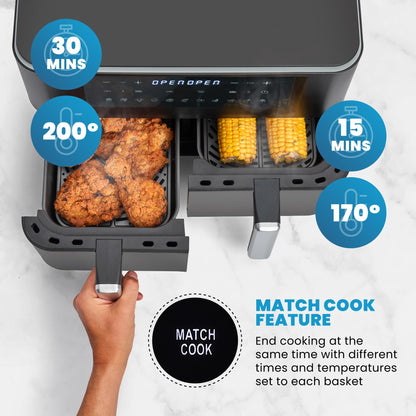 - Vytronix DD9L Dual Zone Air Fryer 2 Drawer 9L | Efficient 2400W