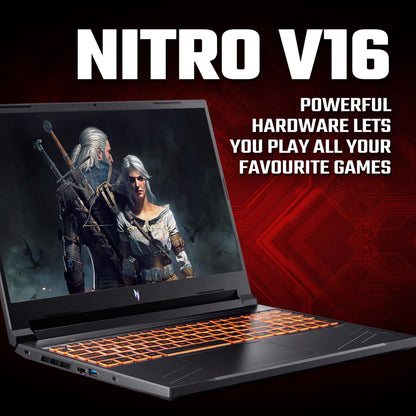 Acer Nitro V 16 ANV16-41 Gaming Laptop - AMD Ryzen 7 8845HS, 16GB, 1TB SSD, NVIDIA GeForce RTX 4060 8G, 16" WUXGA IPS 165Hz, Windows 11, Black