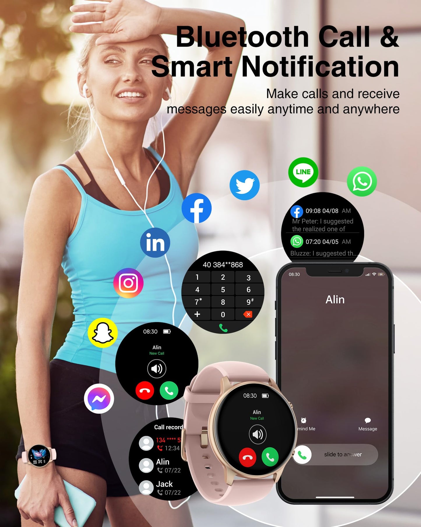 - TUYOMA | Smart Watches for Women | Fitness Watch | 1.32'' Touch Screen |Step Counter | Waterproof -