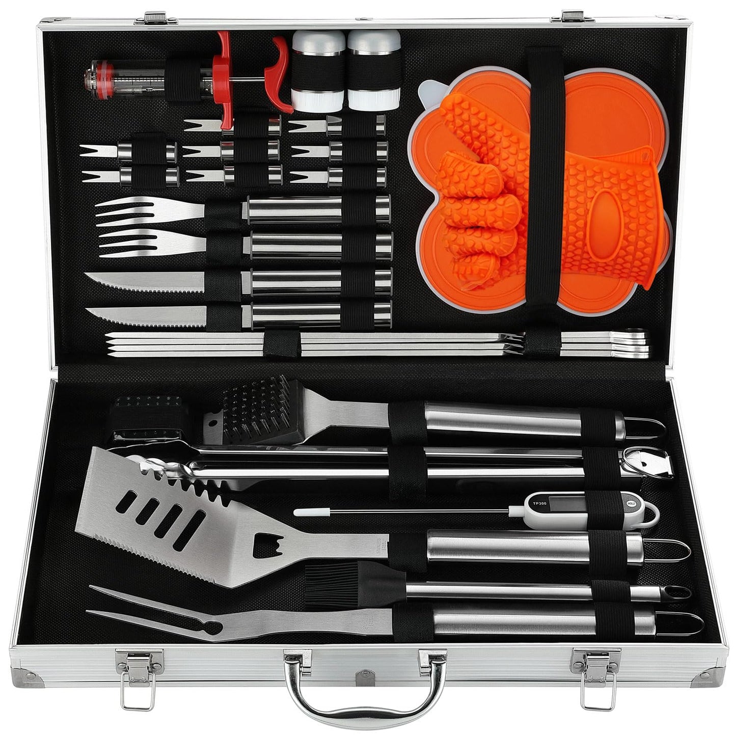 - N NOBLE FAMILY 30PCS BBQ Accessories Set | Professional Stainless Steel BBQ Tools Set -