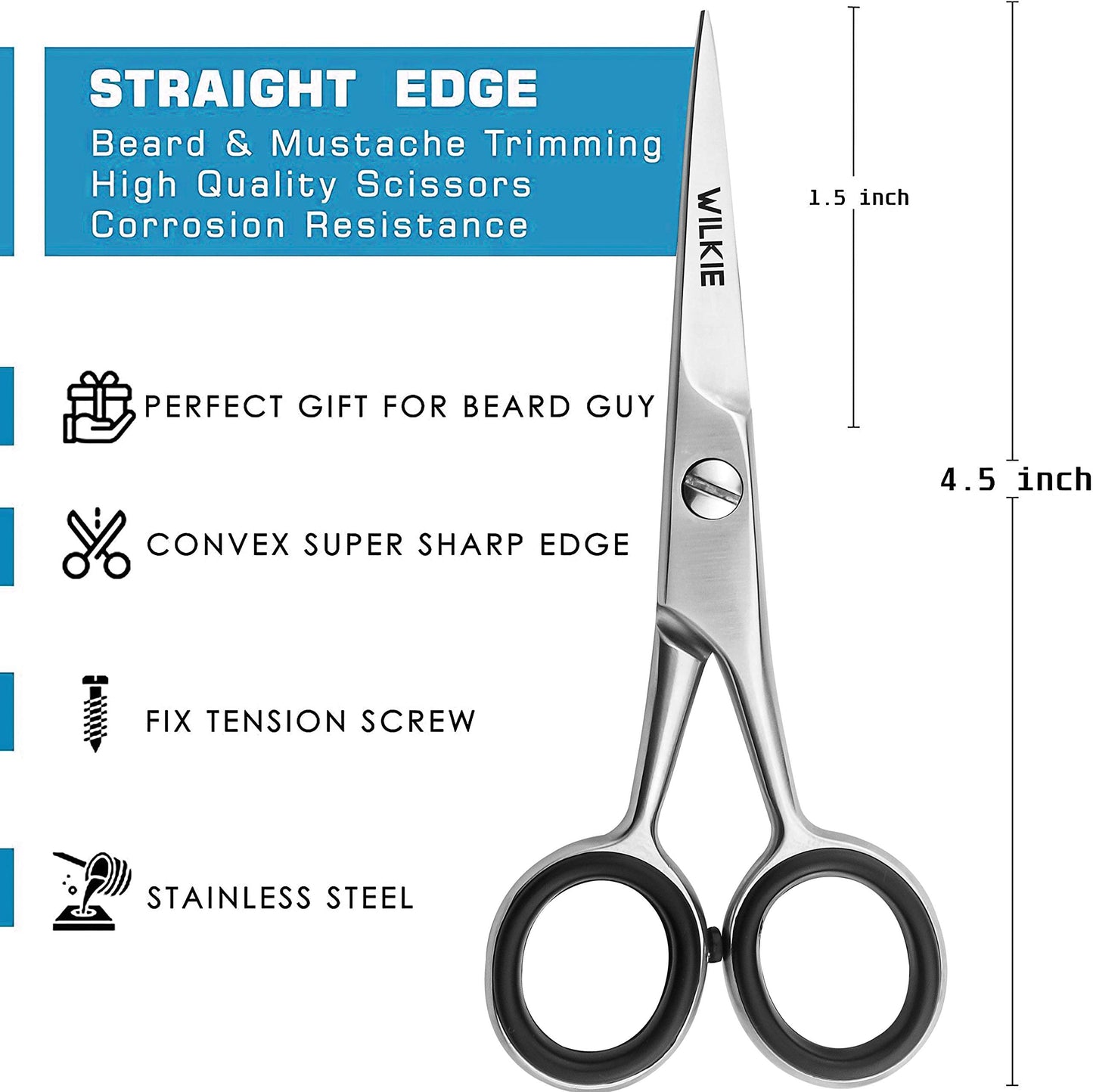 - WILKIE Professional Beard Scissors for Men | Moustache & Beard Trimming Scissors